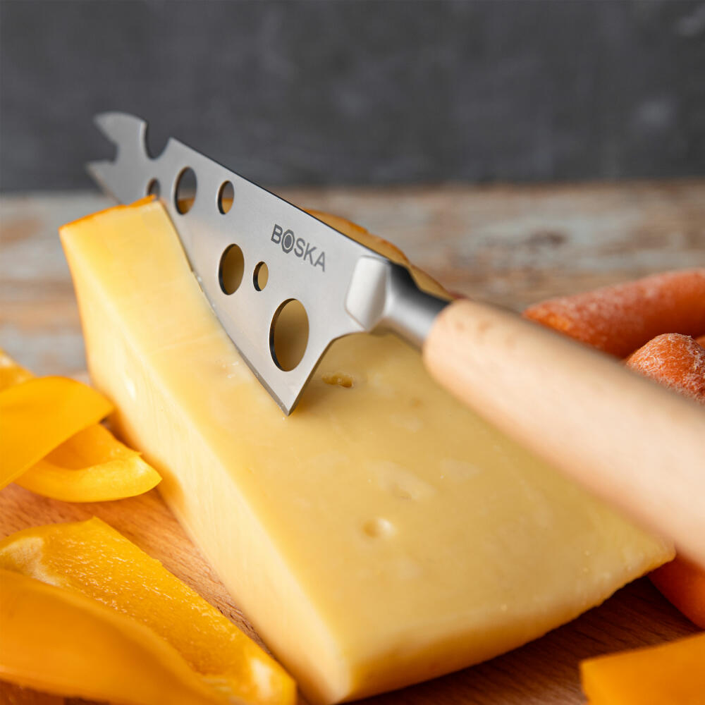 Boska Käsemesser-Set Amigo 3-tlg., Edelstahl, Buchenholz, Braun, 306920