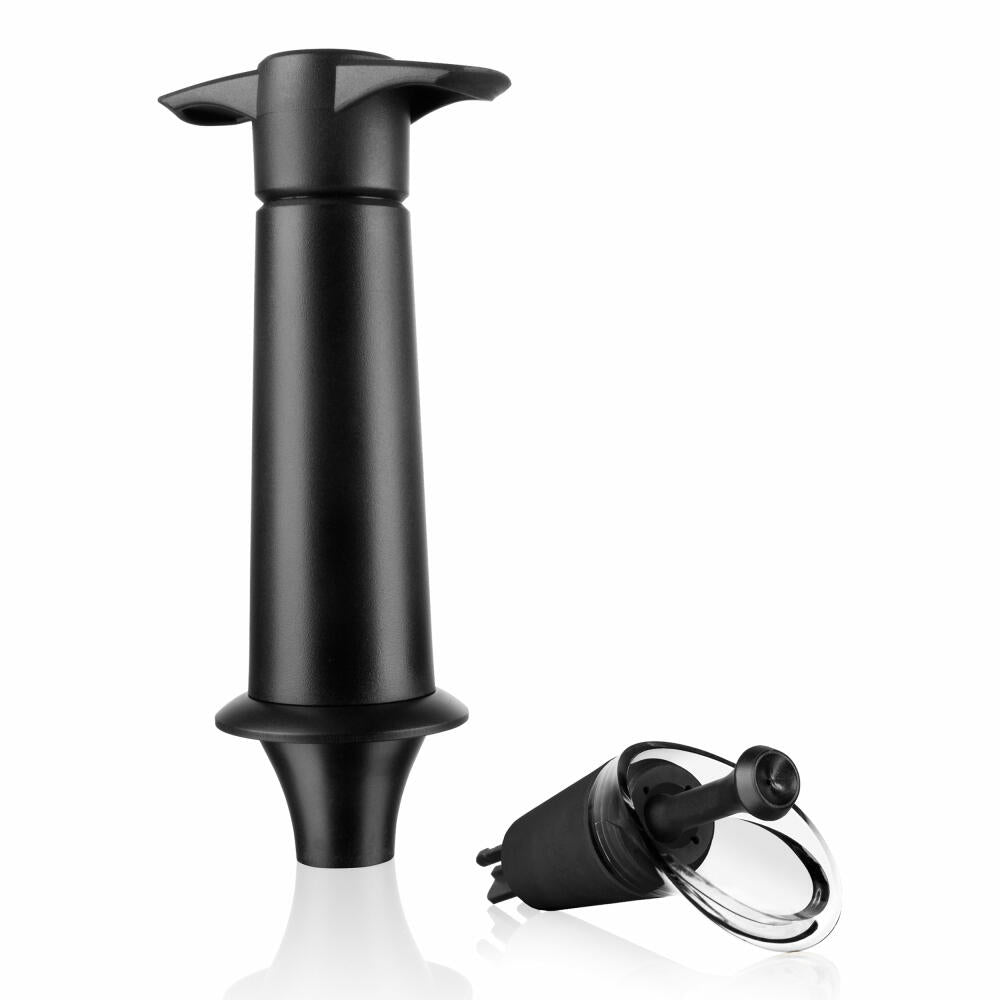 Vacu Vin Weinpumpe mit Ausgießer und Verschluss, Weinpumpen-Set, Wine Saver, Vakuumpumpe, Kunststoff, Schwarz, 06824606