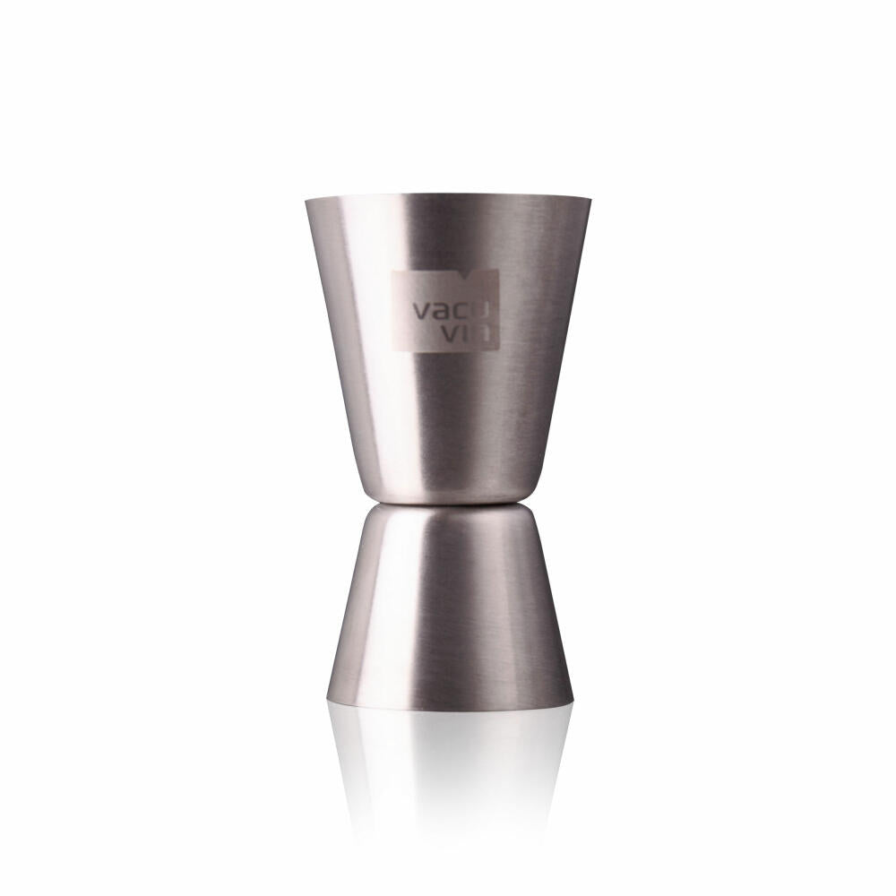 Vacu Vin Barmaß Double Jigger, Messbecher mit V V Logo, Edelstahl, Silbern, 78323606