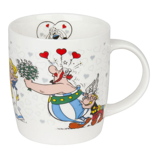 Könitz Asterix Ich Bin Verliebt Becher, Tasse, Kaffeetasse, Bone China, Obelix, 400 ml, 11 7 275 2050