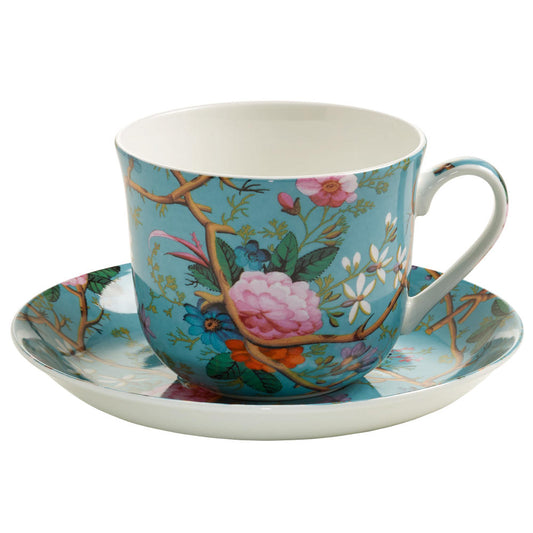 Maxwell & Williams Kilburn Frühstückstasse mit Untertasse GB, Kaffeetasse, Teetasse, Victorian Garden, Porzellan, WK05300