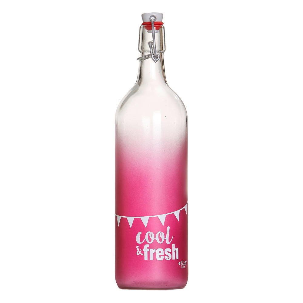 Ritzenhoff & Breker Cool Summer Flasche, Einmachglas, Bügelverschluss, Rosa, 1 L, 173437