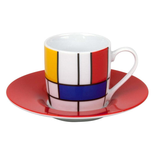 Könitz Hommage Large Fragments Espresso, Espressotasse, Tasse, Untertasse, Kaffeetasse, Porzellan, Bunt, 85 ml, 11 5 053 1908