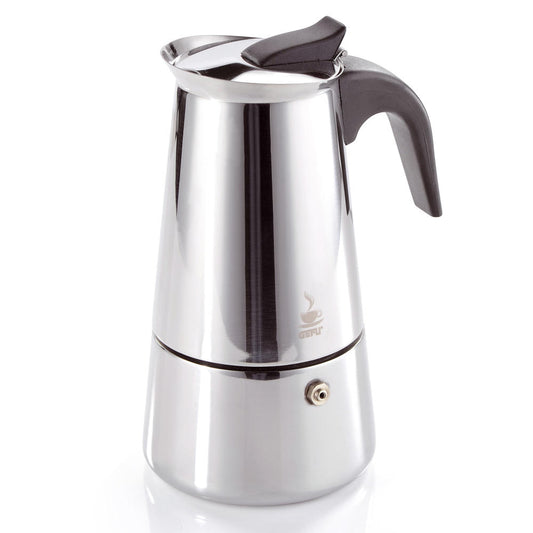 Gefu Espressokocher Emilio, Espresso-Kanne für 6 Tassen, Induktionsgeeignet, Spülmaschinengeeignet, Edelstahl / Kunststoff, 16160