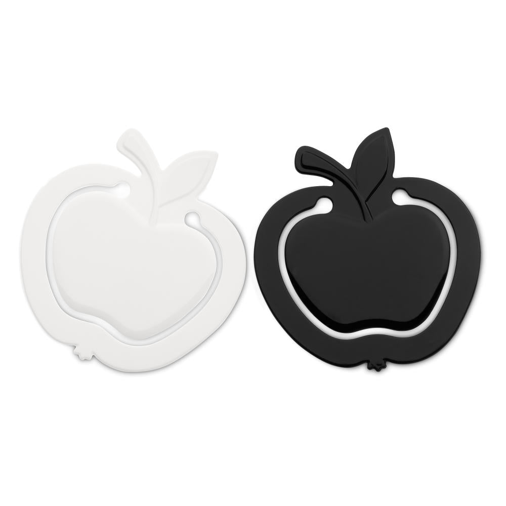 Koziol Mini Apple, 2er Set, Lesezeichen, Buchzeichen, Bookmark, 6.7 cm, Schwarz / Weiß, 5526496