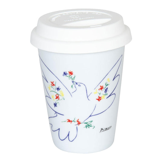 Könitz Picasso La Colombe Du Festival Coffee To Go Mug mit Deckel, Becher, Kaffeebecher, Porzellan, 380 ml, 11 5 162 1992