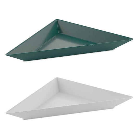 Koziol Tangram 2 Schalen-Set, 2er Set, Schalenset, Snackschalen, Snackset, Kunststoff, Cotton White / Emerald Green, 20 cm, 3484385