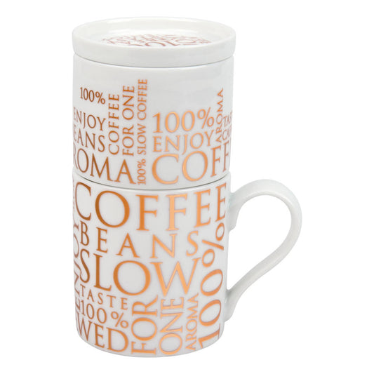 Könitz Coffee For One 100% On White, 4-tlg., Filterkaffee, Brühkaffee, Kaffeebecher, 330ml, 1156182026