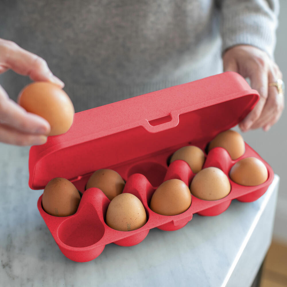 Koziol Eierbox Eggs To Go, Eierkarton, Kunststoff, Organic Red, für 10 Eier, 3179676