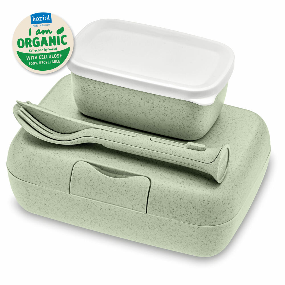 Koziol Lunchbox-Besteck-Set Candy Ready 3-tlg., Kunststoff, Organic Green, 3272668