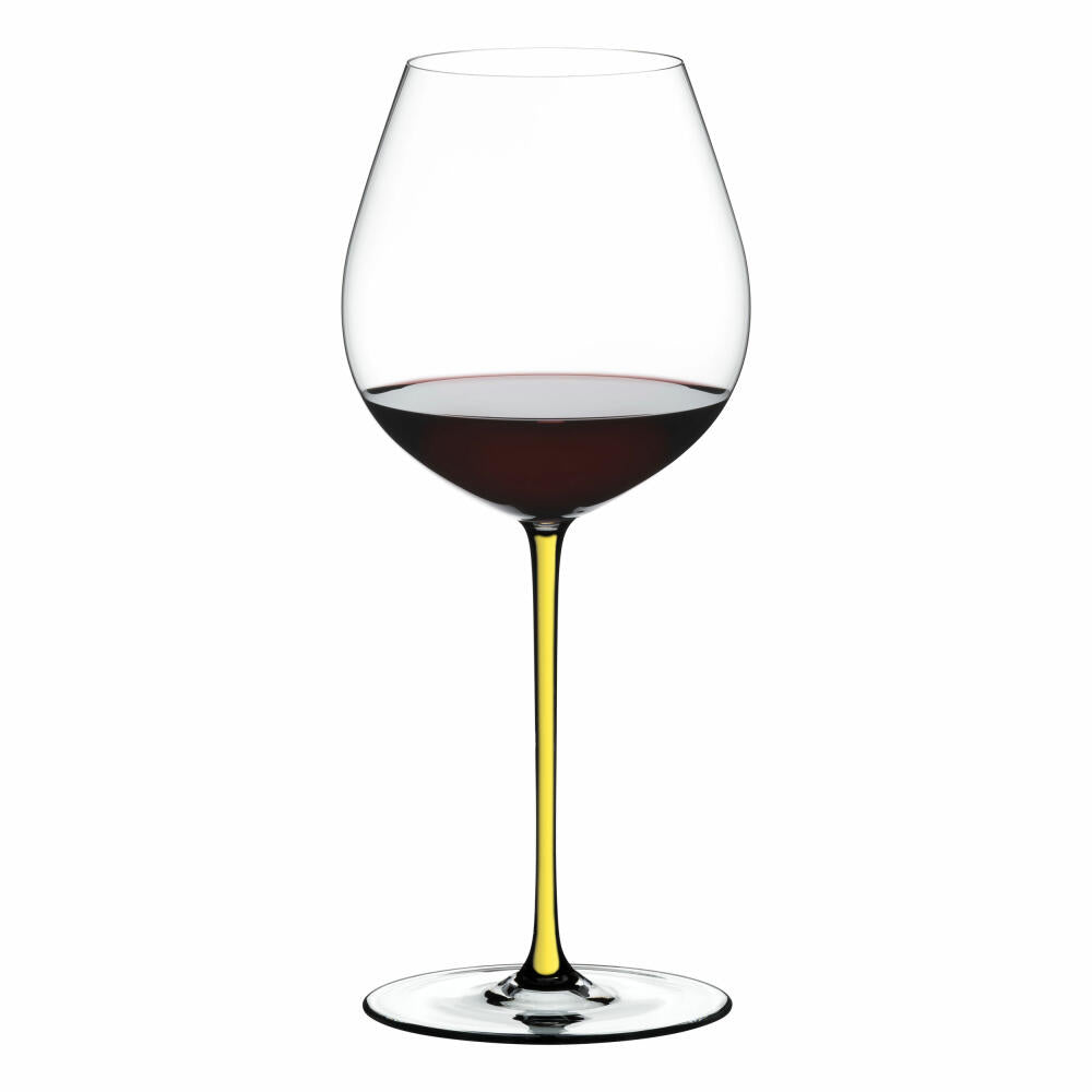 Riedel Fatto A Mano Old World Pinot Noir, red wine glass, wine glass, high-quality glass, yellow, 705 ml, 4900/07Y