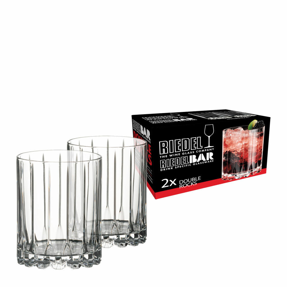 Riedel Bar Double Rocks glasses set of 2, tumblers, whiskey glasses, crystal glass, clear, 370 ml, 6417/07
