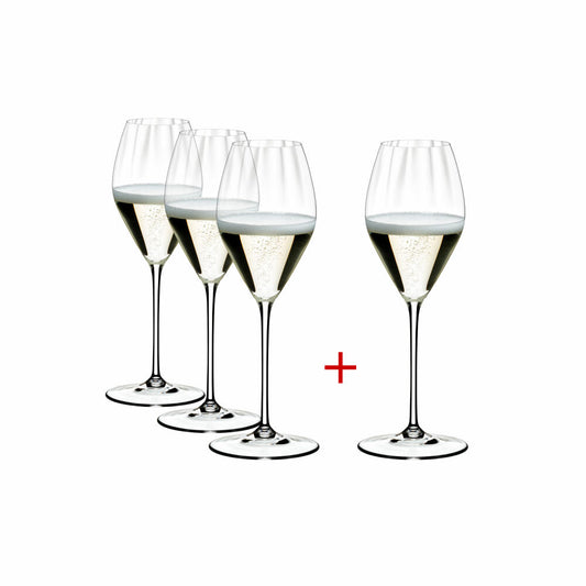 Riedel Performance Champagne Glass, 4er Vorteilsset, Champagnerglas, Sektglas, Kristallglas, 375 ml, 5884/28-1