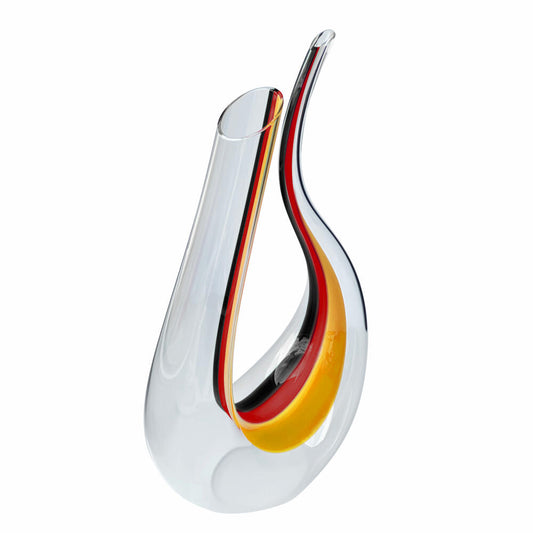 Riedel Dekanter Amadeo, Weinkaraffe, Weindekanter, Kristallglas, Schwarz, Rot, Gelb, 0.75 L, 1756/13S26