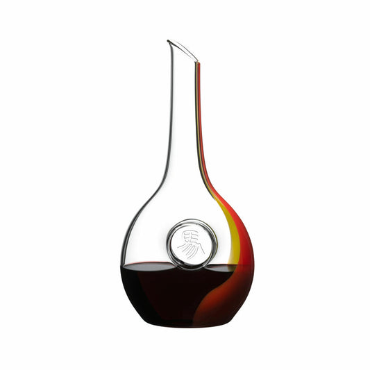 Riedel Chinesische Tierkreiszeichen 2026 Pferd Dekanter, Weinkaraffe, Weindekanter, Kristallglas, Rot-Gelb, 0.75 L, 2009/26S1