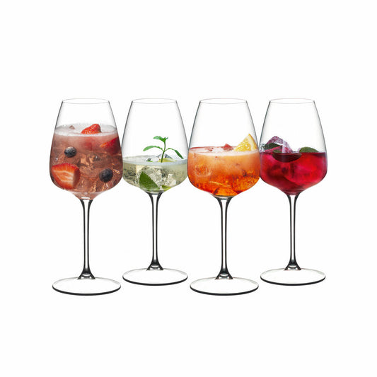 Riedel Summer Drinks Aperitivo, 4er Set, Cocktailglas, Aperitifglas, Gin Tonic Glas, Kristallglas, 550 ml, 5515/25