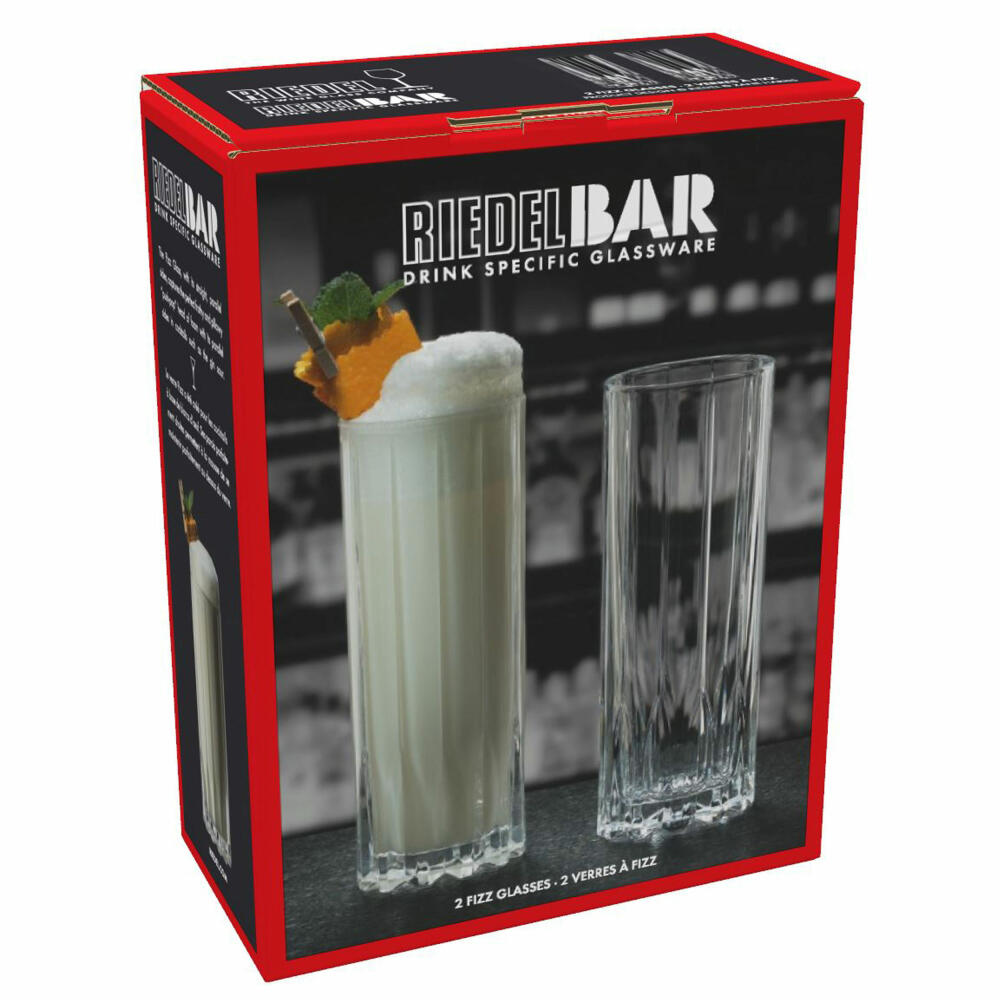 Riedel Drink Specific Glassware Fizz, 2er Set, Gin Fizzglas, Cocktailglas, Longdrinkglas, Hochwertiges Glas, 265 ml, 6417/03