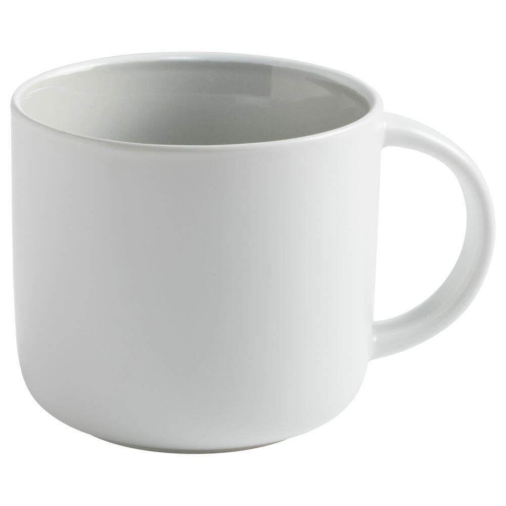 Maxwell & Williams Tint Becher, Tasse, Kaffeebecher, Trinkbecher, Porzellan, Weiß / Hellgrau, 450 ml, DI0007
