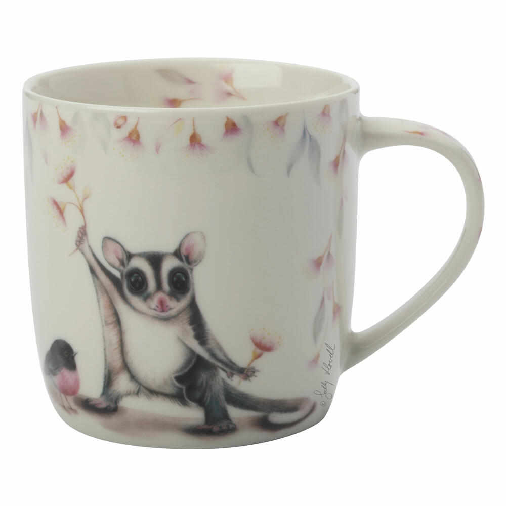 Maxwell & Williams Sally Howell Becher Ringtail Possum & Robin, Tasse, in Geschenkdose, Porzellan, Metall, Mehrfarbig, 375 ml, DX0460