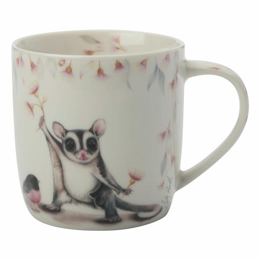 Maxwell & Williams Sally Howell Becher Ringtail Possum & Robin, Tasse, in Geschenkdose, Porzellan, Metall, Mehrfarbig, 375 ml, DX0460