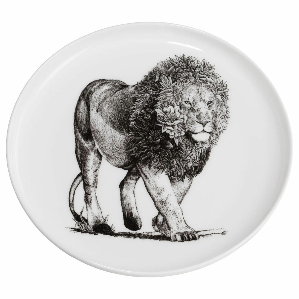 Maxwell & Williams Teller Marini Ferlazzo African Lion, Porzellan, Schwarz, Weiß, 20 cm, DX0531