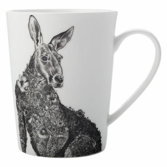 Maxwell & Williams Marini Ferlazzo Becher hoch Kangaroo, Tasse, Kaffeebecher, Premium-Keramik, Schwarz, Weiß, 460 ml, DX0539