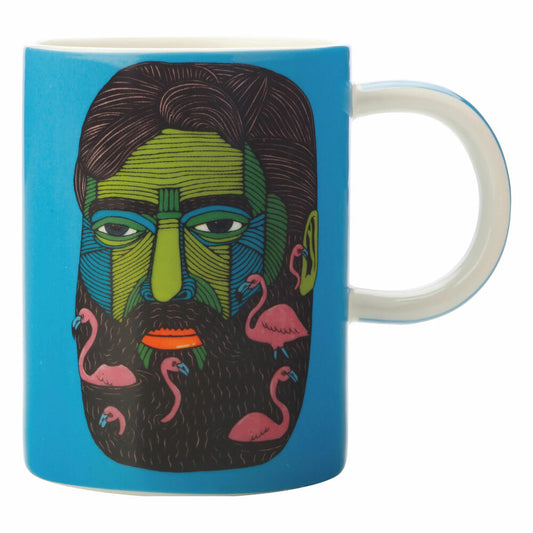 Maxwell &amp; Williams Mulga Mug Flamingo Man, Cup, in Gift Box, Porcelain, Multi-Colour, 450 ml, DX0708