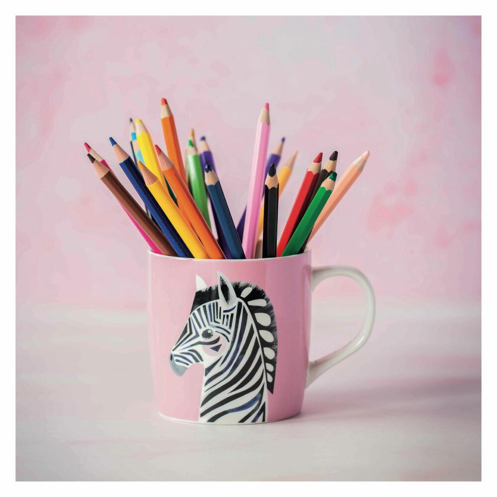 Maxwell &amp; Williams Pete Cromer Mug Zebra, Cup, Coffee Mug, Porcelain, Colorful, 370 ml, DX0913