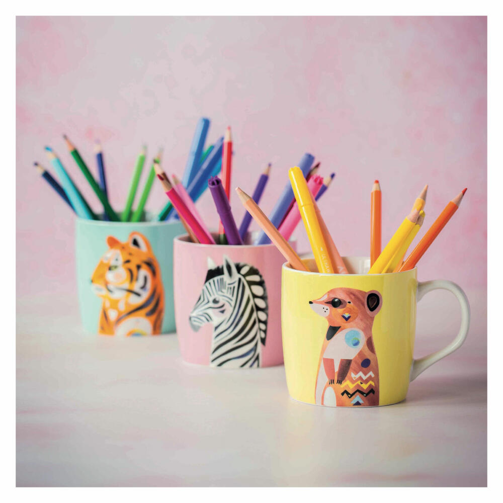 Maxwell &amp; Williams Pete Cromer Mug Zebra, Cup, Coffee Mug, Porcelain, Colorful, 370 ml, DX0913