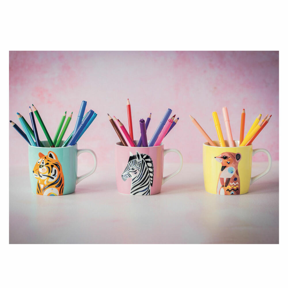 Maxwell &amp; Williams Pete Cromer Mug Zebra, Cup, Coffee Mug, Porcelain, Colorful, 370 ml, DX0913