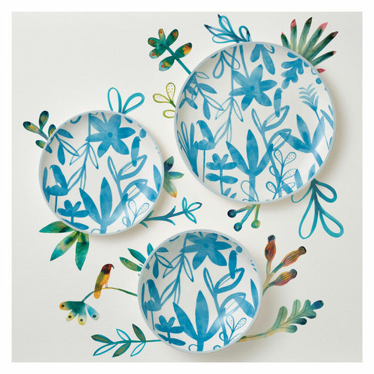 Maxwell & Williams Schale Dusk, Schüssel mit Floralmuster, Porzellan, Blau, 20 cm, AW0579