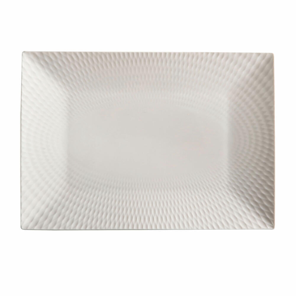Maxwell & Williams Round Platte Diamonds, Servierplatte, Kuchenplatte, Porzellan, Weiß, 25x18 cm, DV0175