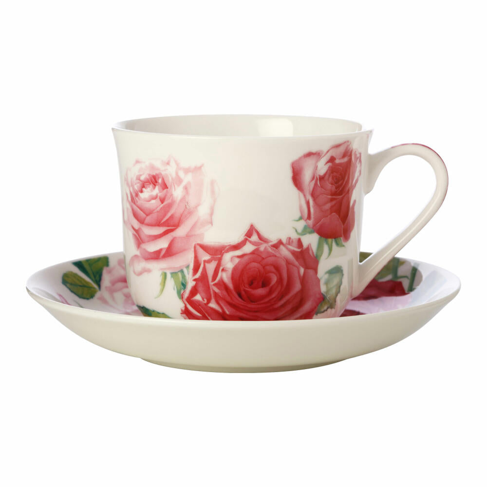 Maxwell &amp; Williams Cup with Saucer - Katherine Castle Floriade, Rose, Bone China, Multi-Coloured, 480 ml, JY0032