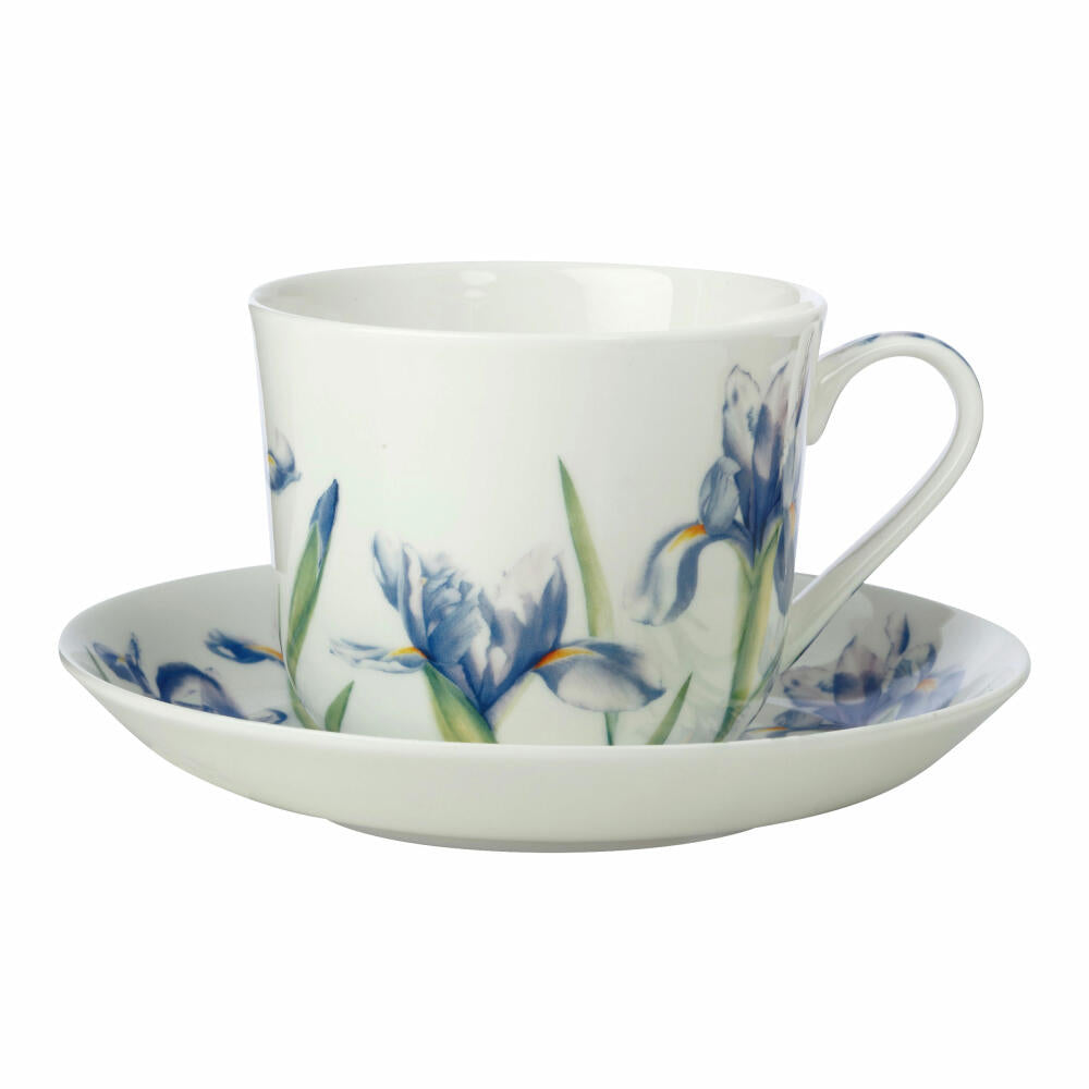 Maxwell &amp; Williams Cup with Saucer - Katherine Castle Floriade, Iris, Bone China, Multi-Coloured, 480 ml, JY0037