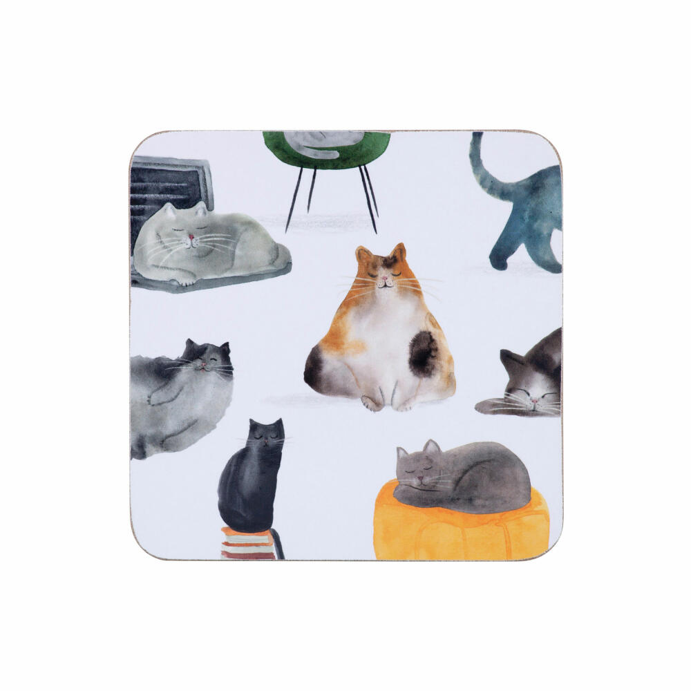 Maxwell & Williams Untersetzer-Set Feline Friends 4-tlg., Getränkeuntersetzer, MDF, 10.5 cm, GI0324