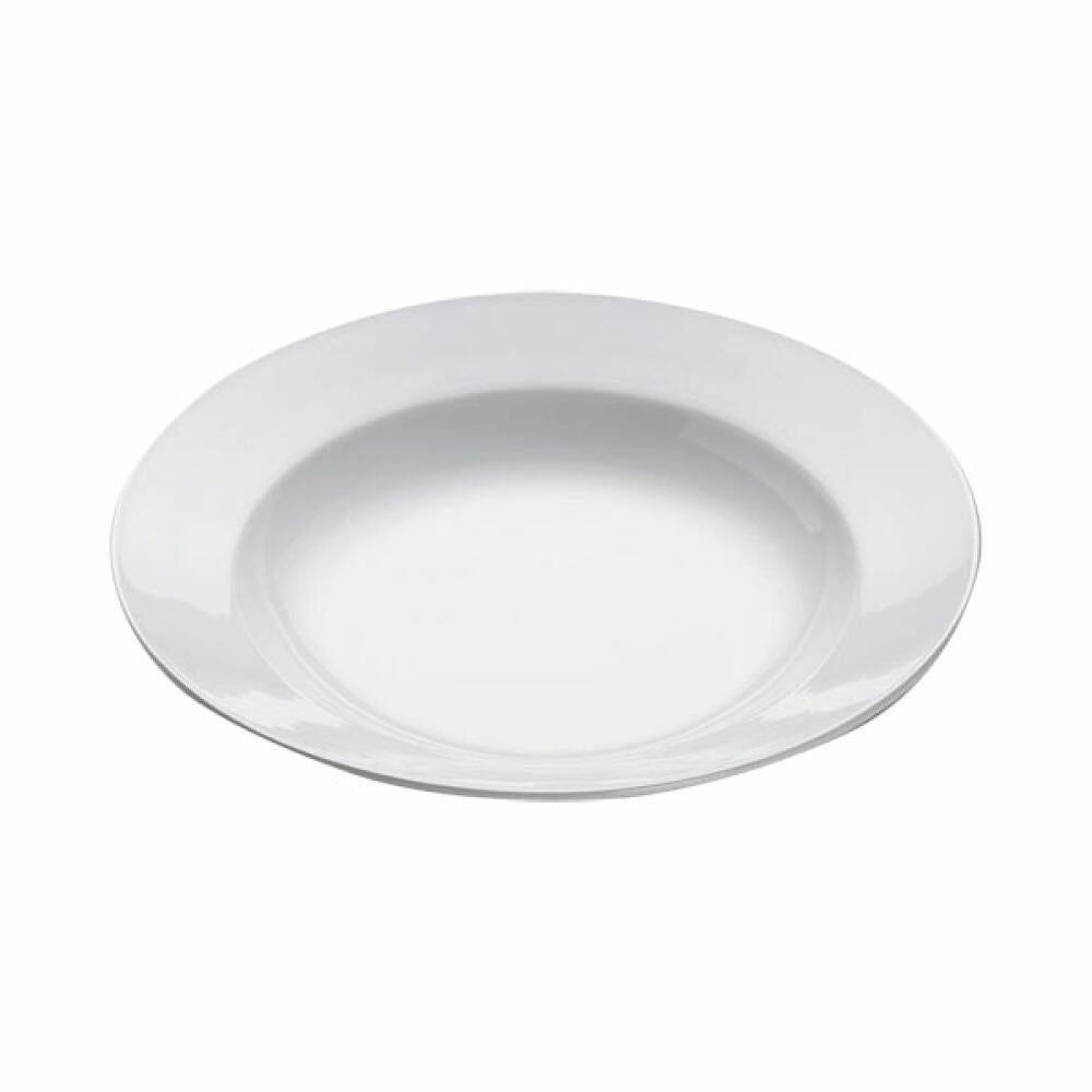 Maxwell &amp; Williams Round Plate Pasta Bistro Rim, Dinner Plate, Dinner Plate, Pasta Plate, Tableware, Porcelain, White, 28 cm, BD0018
