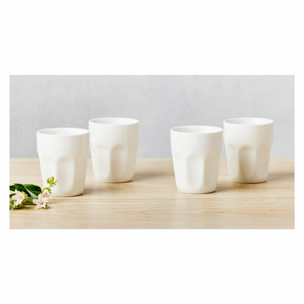 Maxwell & Williams KITCHEN Tassen-Set, 4-tlg., Becher, Kaffeebecher, Teetasse, Porzellan, Weiß, 200 ml, DV0189