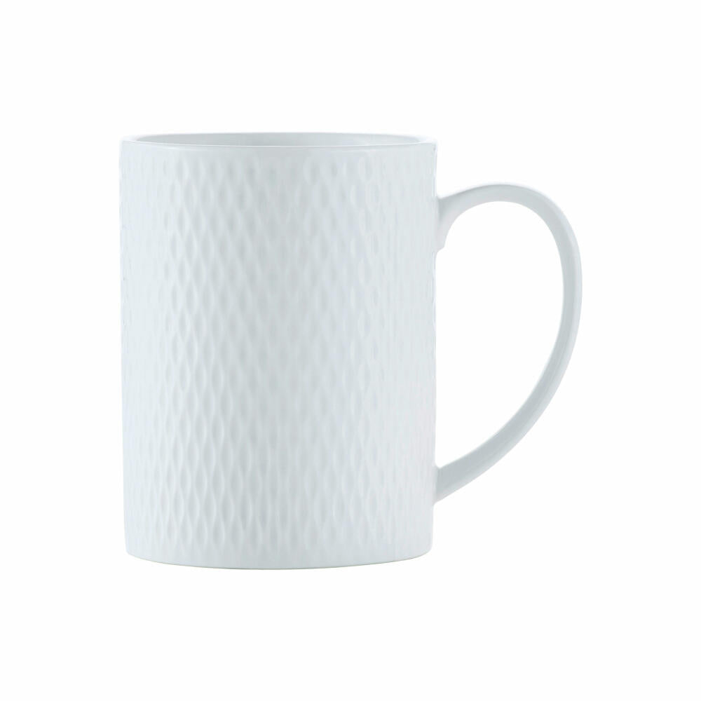 Maxwell &amp; Williams Diamonds Mug Straight, Coffee Mug, Tea Cup, Cup, Porcelain, White, 400 ml, DV0197