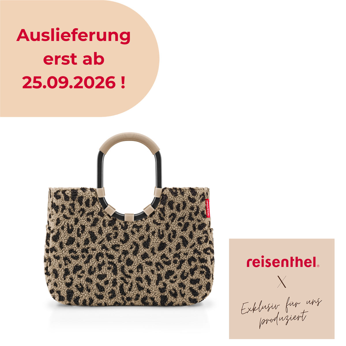 reisenthel loopshopper L, Einkaufstasche, Shopper, Tasche, Teddy Leo Brown, 25 L, OR6305