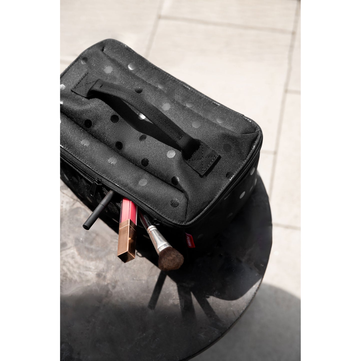 reisenthel beautycase, Kosmetiktasche, Kulturtasche, Glossy Dots Black, 4 L, FF7075