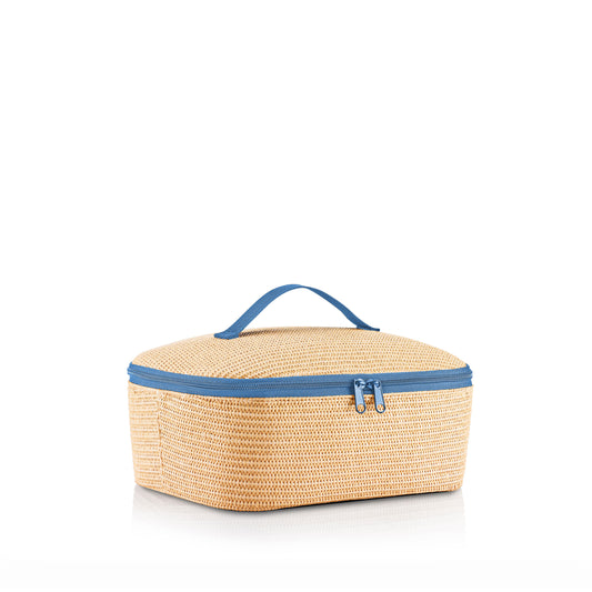 reisenthel coolerbag M pocket, Kühltasche, Isolierte Tasche, Thermotasche, Raffia Blue, 4.5 L, LF4121