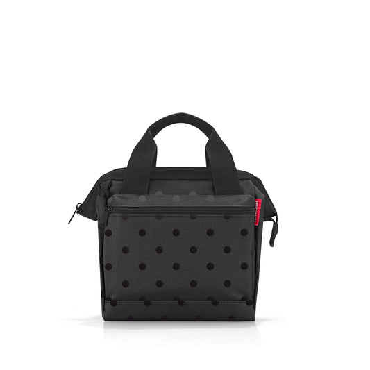 reisenthel allrounder cross, Handtasche, Tasche, Cross Body Bag, Glossy Dots Black, 4 L, MQ7075