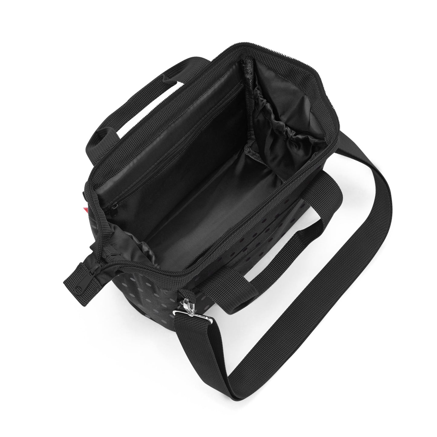 reisenthel allrounder cross, Handtasche, Tasche, Cross Body Bag, Glossy Dots Black, 4 L, MQ7075
