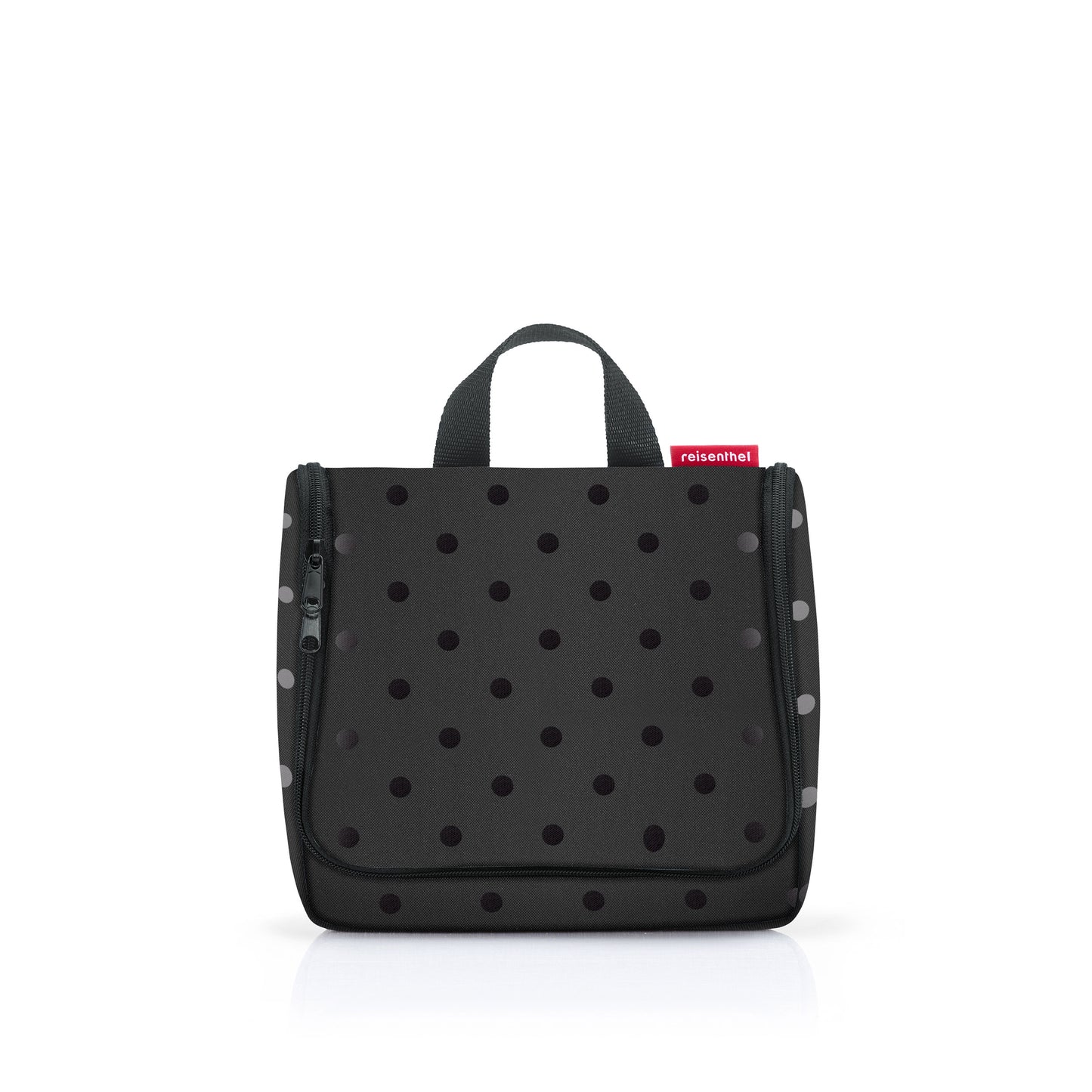 reisenthel toiletbag, Kulturtasche, Kulturbeutel, Kosmetiktasche, Glossy Dots Black, 3 L, WH7075