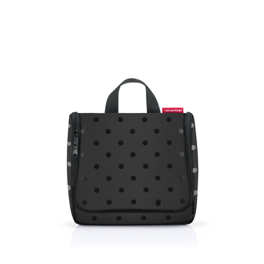 reisenthel toiletbag, Kulturtasche, Kulturbeutel, Kosmetiktasche, Glossy Dots Black, 3 L, WH7075