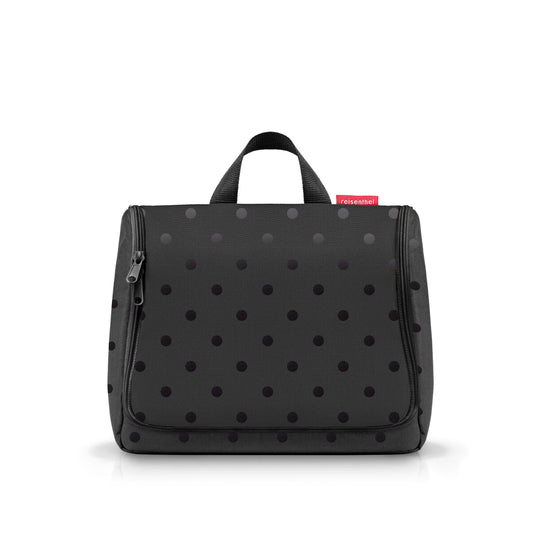reisenthel toiletbag XL, Kulturtasche, Kulturbeutel, Kosmetiktasche, Glossy Dots Black, 4 L, WO7075