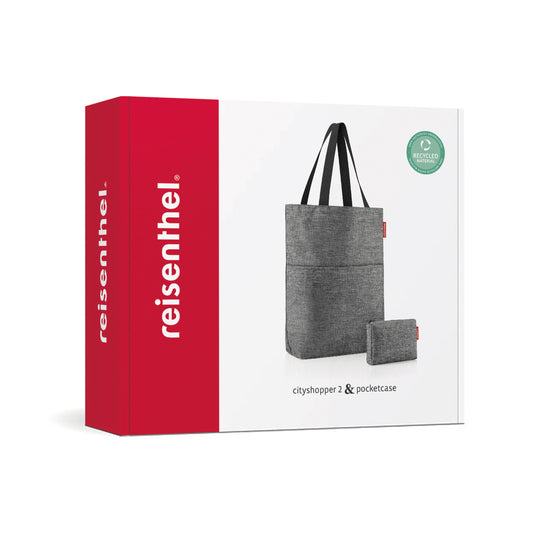 reisenthel cityshopper 2 set #1, 2-tlg., Tragetasche, Tasche, pocketcase, Twist Silver, 25 L, ZD7052
