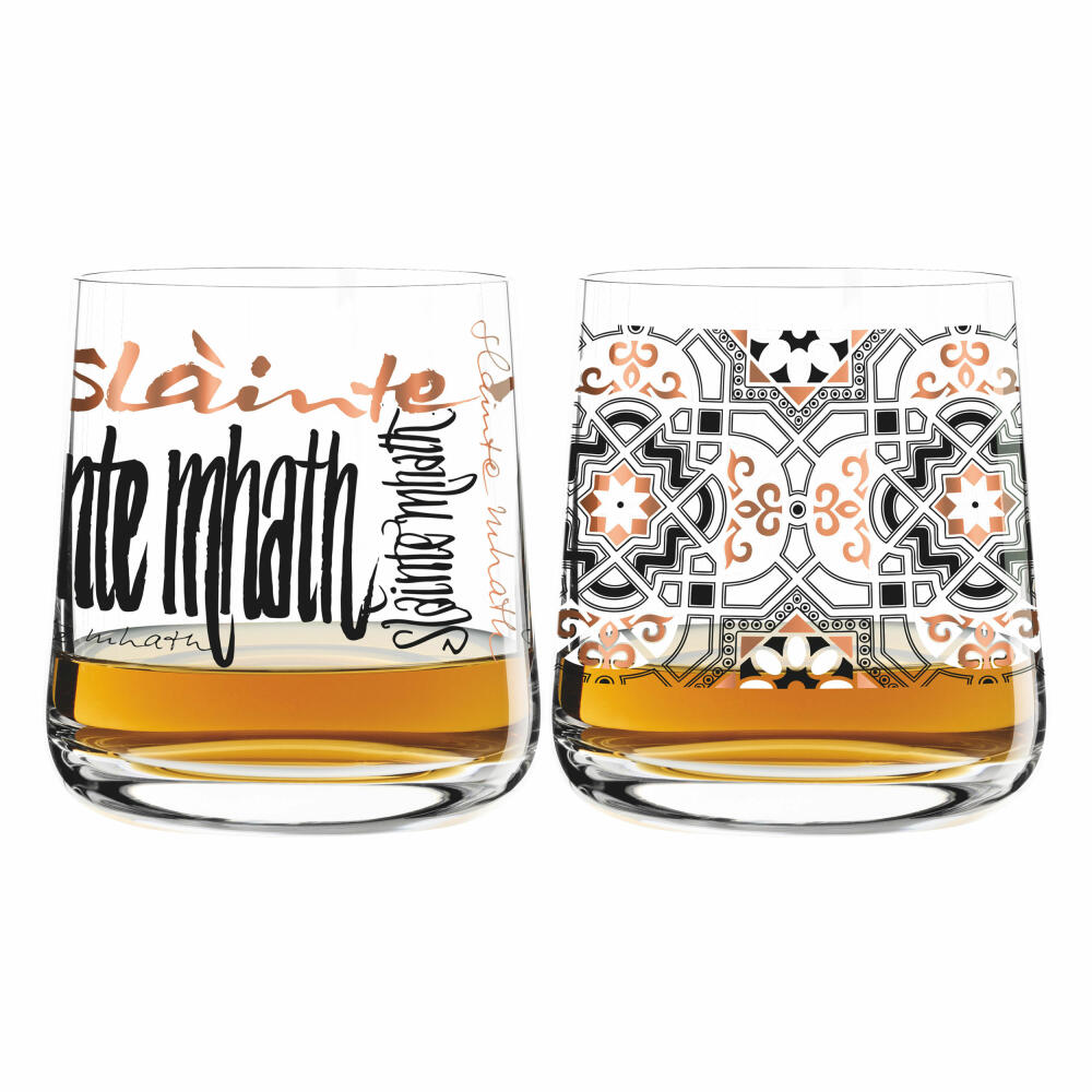 Ritzenhoff Next Whisky Tumbler, 2er Set mit Reinigungstuch, Nr. 2, 25 Jahre, Claus Dorsch, Sieger Design, Glas, 250 ml