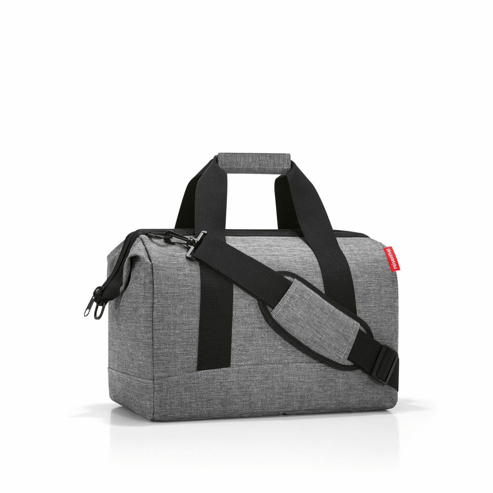 reisenthel allrounder M, travel bag, sports bag, shoulder bag, doctor's bag, bag, polyester fabric, Twist Silver, 18 L, MS7052
