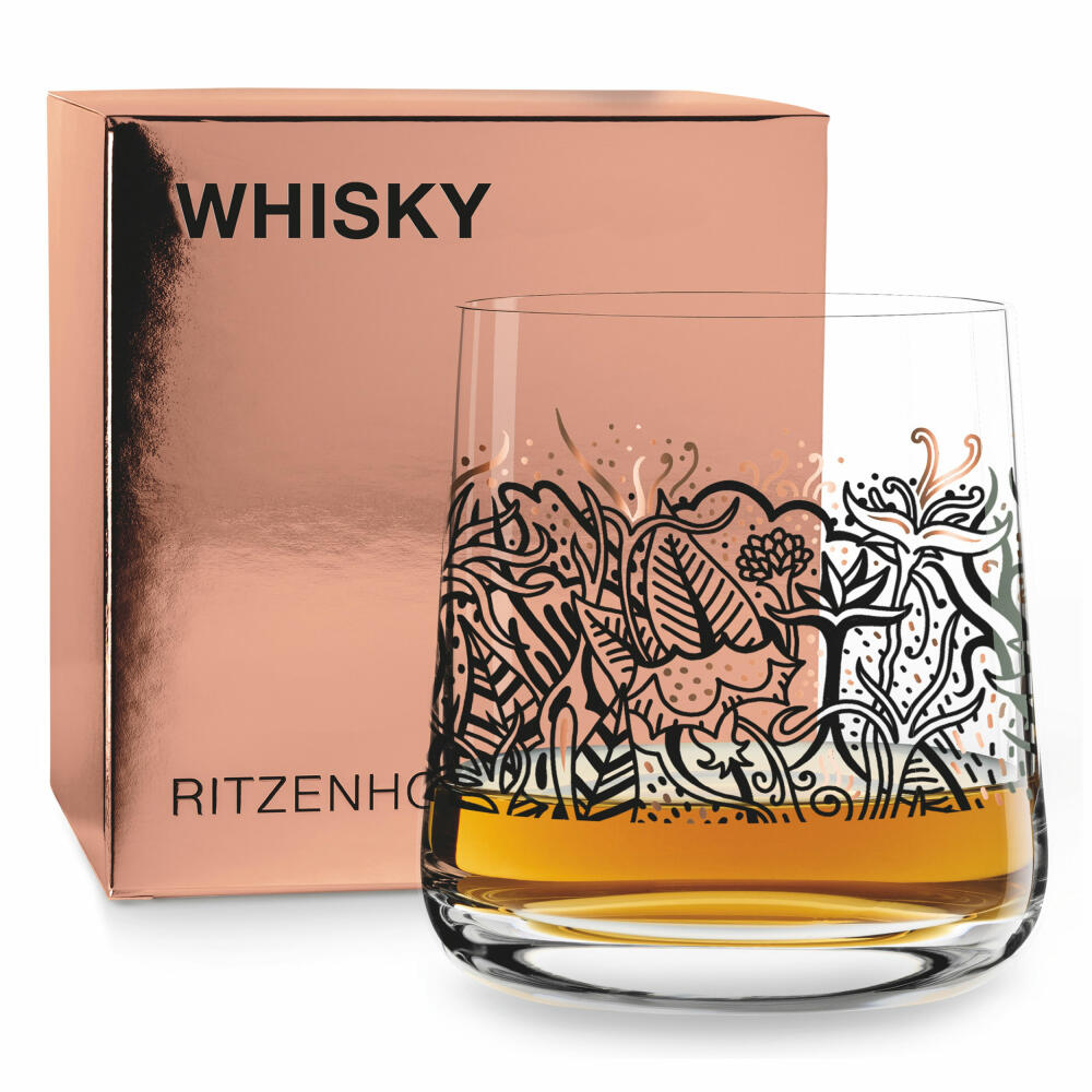Ritzenhoff Next Whisky Tumbler, set of 2 with cleaning cloth, No. 1, 25 years, Adam Hayes, Medusa Dollmaker, glass, 250 ml